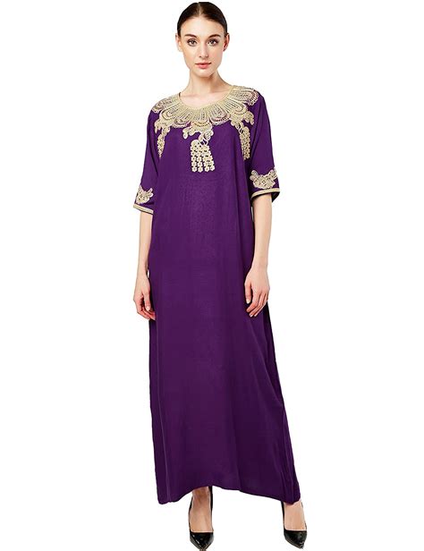 Baya Muslim Kaftan Dubai Half Sleeve Dress With Embroidery For Women Islamic Clothing Gown Abaya