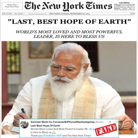 New York Times Featured Modi On Its Front Page? No, Viral Screengrab Is ...