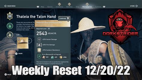 Assassins Creed Odyssey Weekly Reset 12 20 22 YouTube