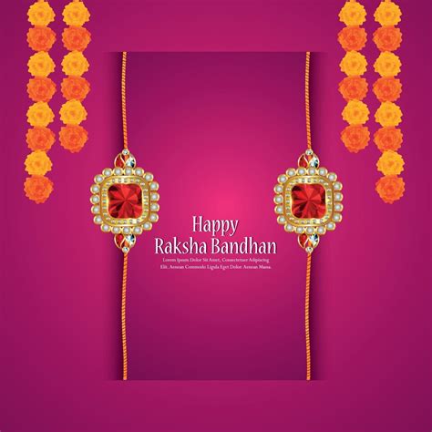 Raksha Bandhan Invitation Greeting Card With Golden Crystal Rakhi