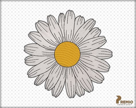 Daisy Embroidery Design Daisy Flower Machine Embroidery Etsy