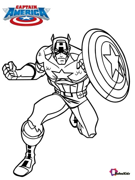 Captain America Superhero Coloring Page For Kids