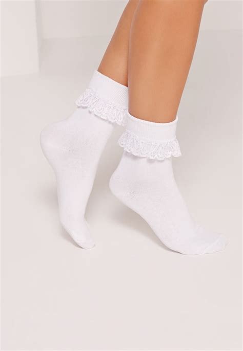 Missguided Frill Ankle Socks White Frilly Socks Fashion Socks Ankle