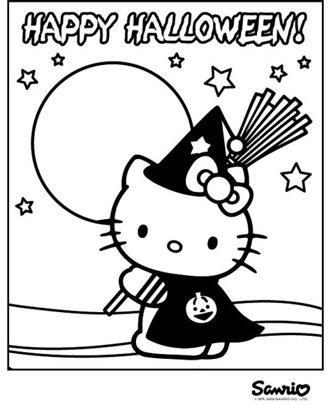 Hello Kitty Halloween Coloring Pages To Print At