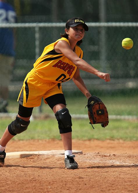 Free Images Fence Girl Glove Play Female Action Baseball Field