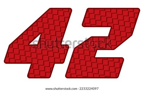 Red Number Forty Two Vector Illustration Stock Vector Royalty Free
