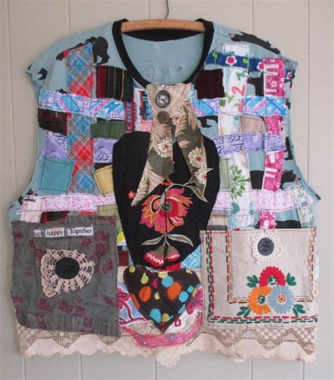 Oversized Smock Tunic Collage Clothing Wearable Folk Art Etsy Scrap