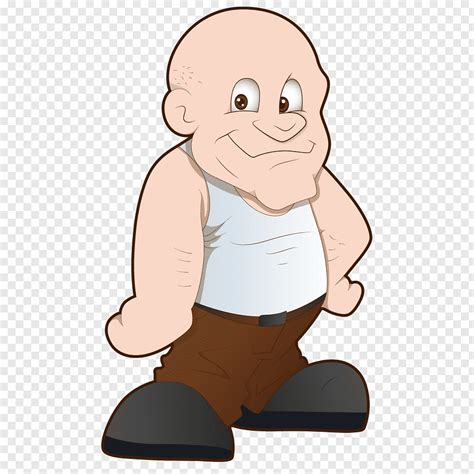 Cartoon Character Bald Man Belly Man Png Pngwave