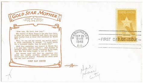 1948 Fdc 969 3c Gold Star Mothers Pent Arts M 29 United States