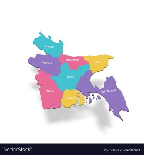 Bangladesh Political Map Of Administrative Vector Image