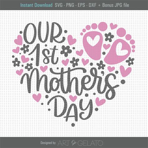 Our 1st Mothers Day Svg Baby Mothers Day Svg Happy Etsy Uk