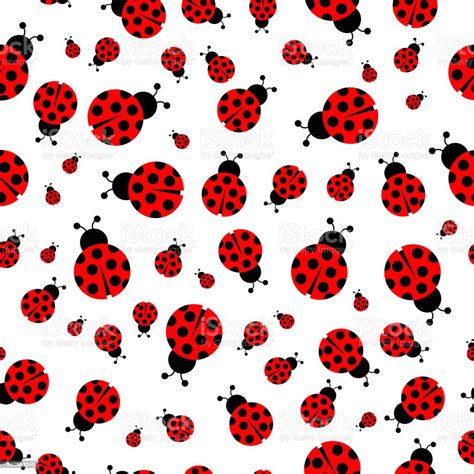 Ladybug Seamless Pattern Vector Stock Illustration Download Image Now Ladybug Vector