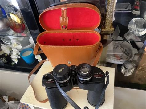 Vintage King Binoculars Extra Wide Angle 10 X 50 Vgc Hard Case Coated