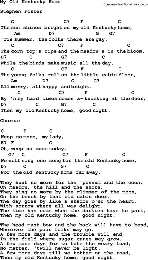 Pin By Eddie Barnett On Singalong Uke My Old Kentucky Home Stephen Foster The Fosters