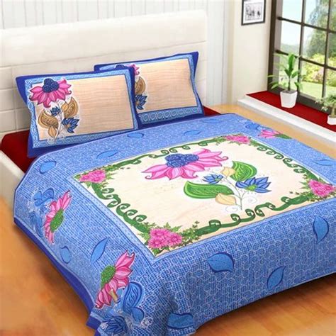 Blue Jaipur Pride Floral Printed Double Bed Sheet Size 100 X 100 At Rs 410 Piece In Jaipur