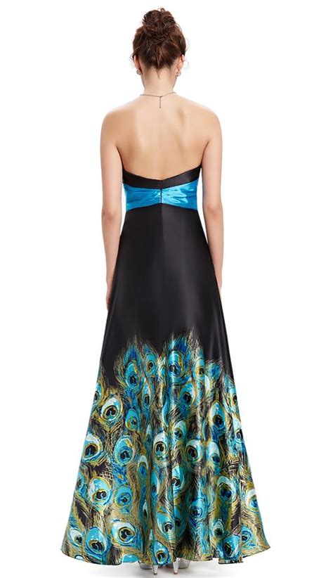 Bnwt Peacock Print Maxi Prom Evening Ballgown Full Length Dress Sale