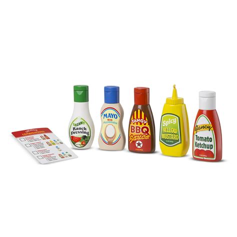 Melissa And Doug 5 Piece Favorite Condiments Play Food Set