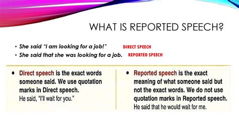 Reported Speech Definition And Example Sentences Engl
