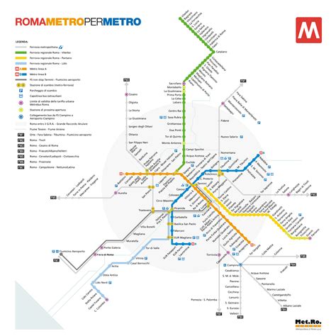 Rome Metro Routes Hours Fares And Rome Metro Maps Metro Map Rome