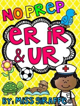 Freeschool is great for kids! ER IR UR Worksheets & Activities {NO PREP!} by Miss Giraffe | TpT