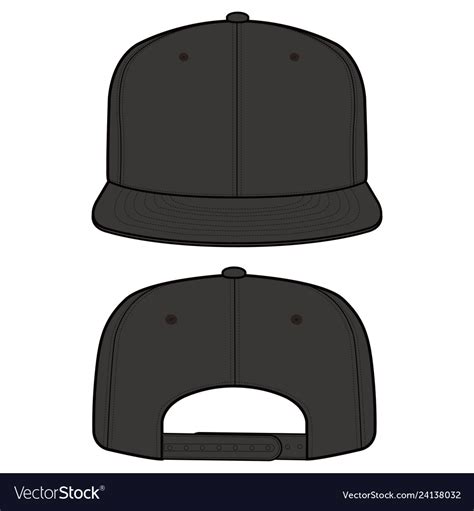 Snapback Cap Fashion Flat Mockup Design Royalty Free Vector