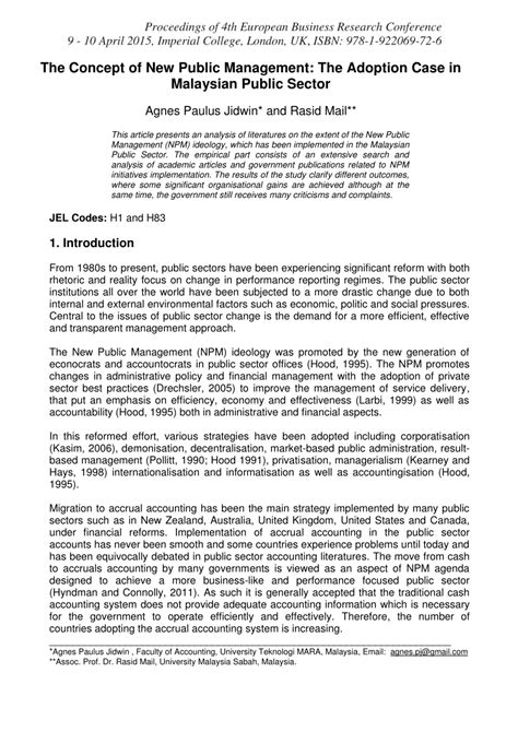 Industries should double efforts in operational management that emphasizes worker s' safety. (PDF) The Concept of New Public Management: The Adoption ...