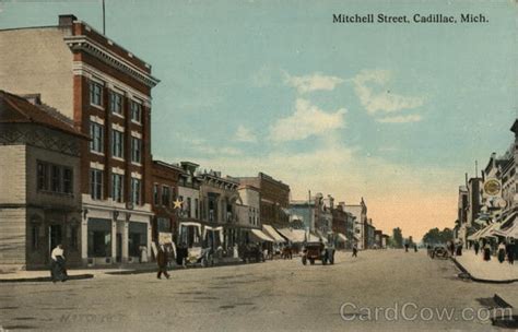 Mitchell Street Cadillac Mi Postcard