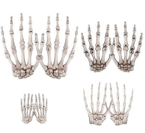 Buy 8 Pack Halloween Skeleton Hands Realistic Life Size Severed Plastic
