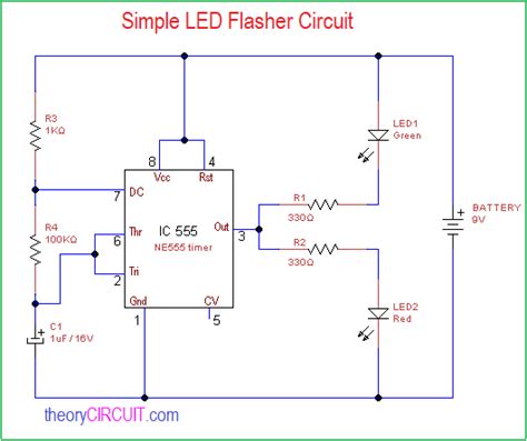 Single Led Flasher Circuit Diagram Circuit Diagram