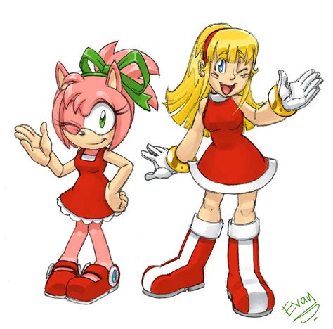 Roll And Amy Rose Mega Man And More Drawn By Evan Stanley Danbooru