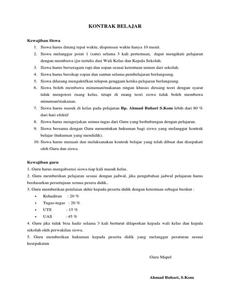 Check spelling or type a new query. Contoh Kontrak Belajar Guru Dan Siswa - Cara Mengajarku