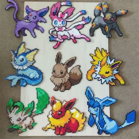 Eeveelution Perler Keychains Etsy Perler Bead Patterns Perler The Best Porn Website