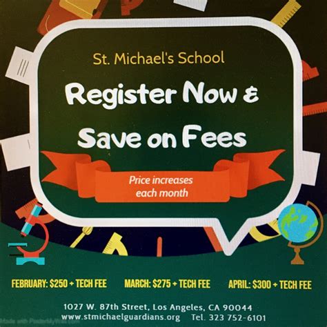 Registration Fee Increases In March Register Now St Michaels School