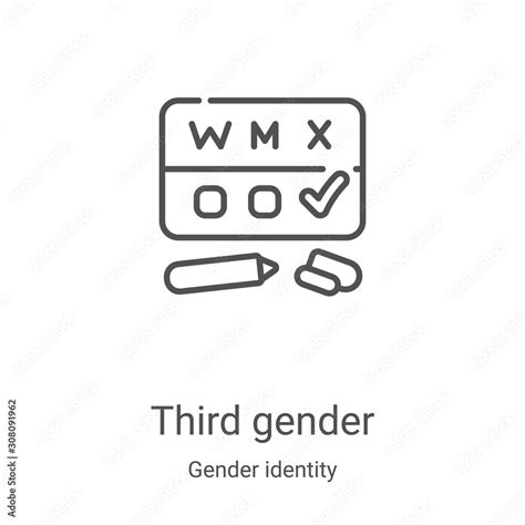 Third Gender Icon Vector From Gender Identity Collection Thin Line