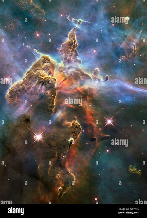 Hubble Space Telescope Photo Of Pillars Of Creation Interstellar Gas