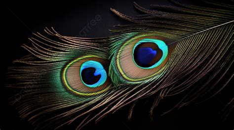 Peacock Feathers With Blue And Green Eyes Background Picture Of A