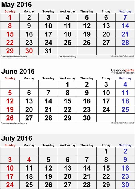 3 Month Calendar Template Word In 2020 July Calendar August Calendar