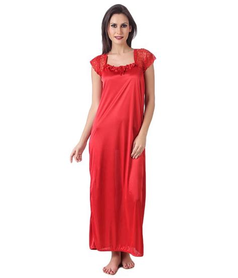 Buy Masha Red Satin Nighty Online At Best Prices In India Snapdeal