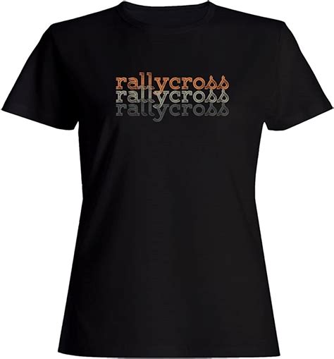Idakoos Rallycross Repeat Retro Sports Women T Shirt Black Amazon