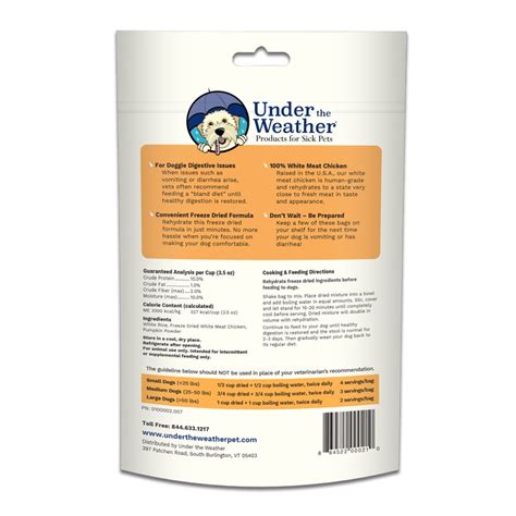 This eating routine is additionally called flat since it doesn't have any flavors or flavors included. Under The Weather Chicken & Rice with Pumpkin Freeze-Dried ...