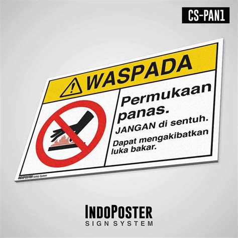 Jual Safety Sign Rambu K PVC ANSI Waspada Permukaan Panas Luka Bakar M X Cm Shopee Indonesia