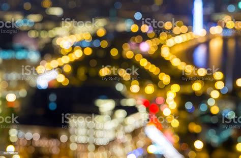 Bright City Lights At Night Background Stock Photo Download Image Now