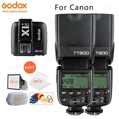 2x godox tt600 2 4g wireless camera flashes speedlites with x1t c transmitter for canon in