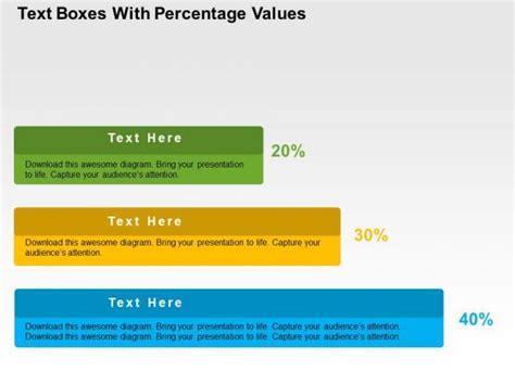 Text Boxes With Percentage Values Powerpoint Template Powerpoint
