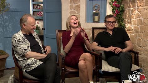Colin Firth Stellan Skarsgard And Christine Baranski Talk Mamma Mia Here We Go Again Youtube