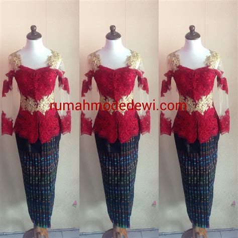 Kebaya Merah Emas Sepinggul