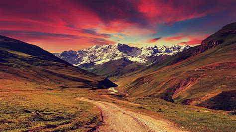 Download Wallpaper 3840x2160 Mountains Sunset Landscape 4k Wallpaper