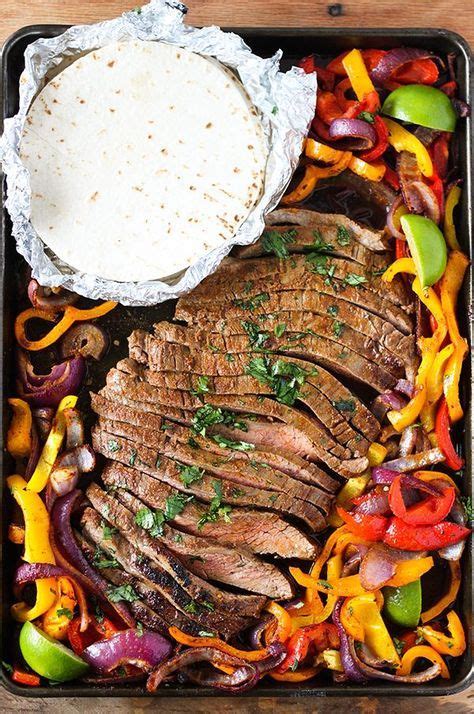 These Sheet Pan Steak Fajitas Are So Delicious And Exceptionally Easy To Make Tender Seasoned