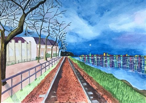 Frances One Point Perspective A Watercolour Painting Christina French