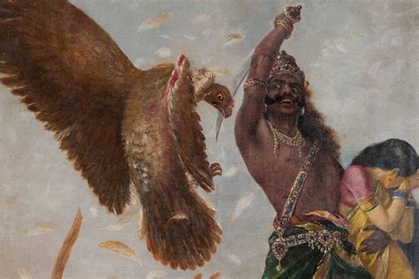 Jatayu Bravely Tries Rescuing Sita From Ravana Mytho World